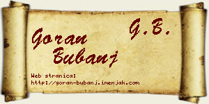 Goran Bubanj vizit kartica